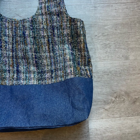 Anna Sui Tinsel Tweed and Denim Tote - Picture 3 of 8